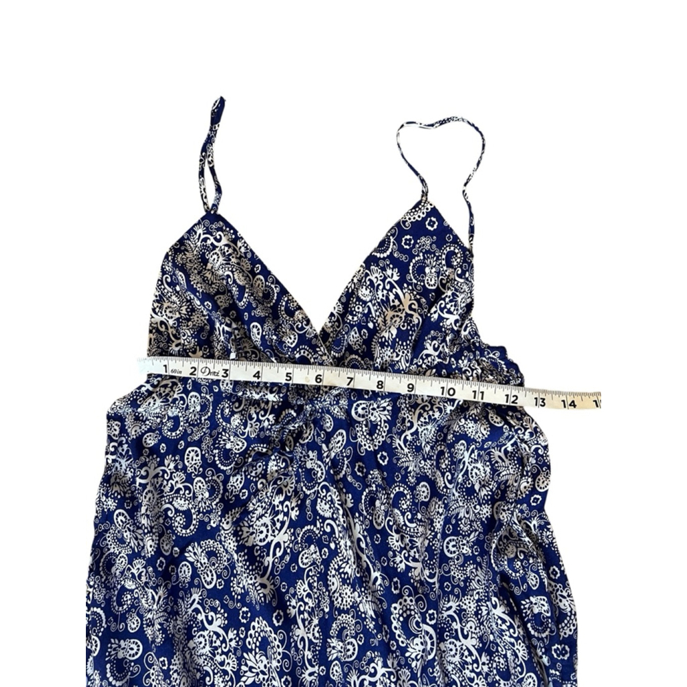 Club Monaco XS Blue Paisley Maxi Dress Spaghetti Strap Boho Resort Vacation - Picture 9 of 12